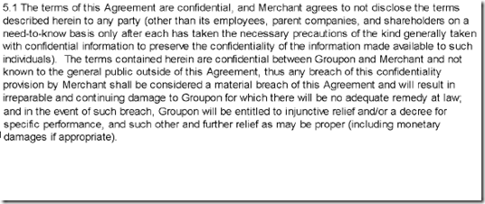 groupon confidentiality